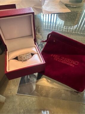 Helzberg Diamonds Silver-Tone White Diamond Cluster Ring